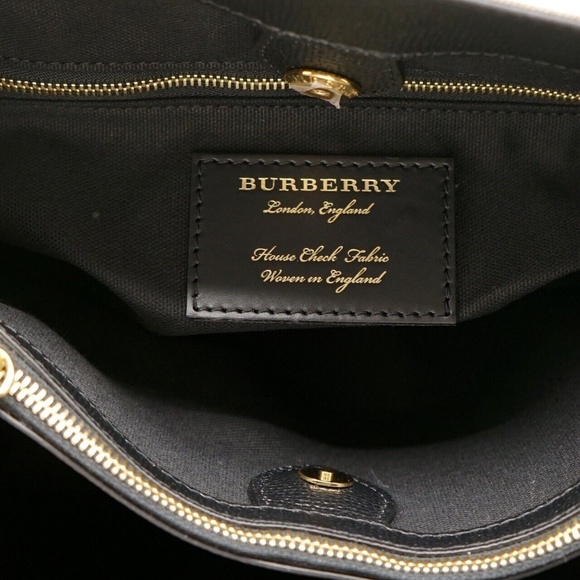 Burberry Banner Medium Tote Shoulder Bag Check Canvas New - Picture 7 of 9